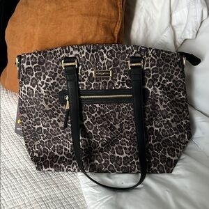 Baggallini Leopard Print Tote Bag - Black and Brown